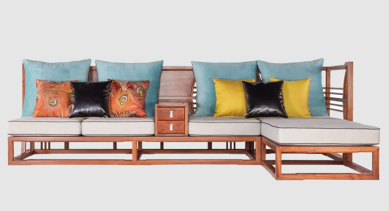 路北中式家居装修实木沙发组合家具效果图